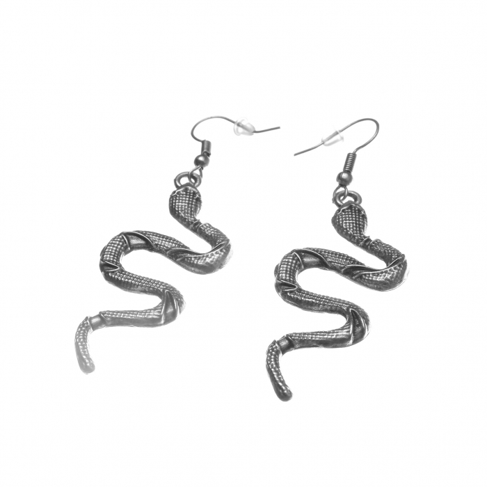 Cercei Zamac in Forma de Sarpe cu Dungi [2]