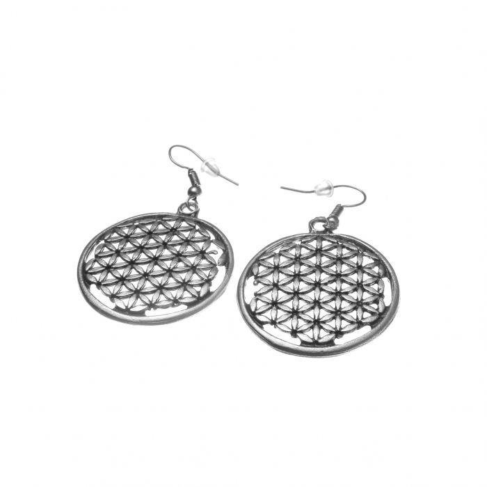 Cercei Zamac model Floarea Vietii [2]