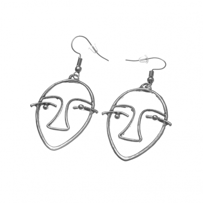 Cercei Zamac model Schita Abstracta a unei Fete [2]