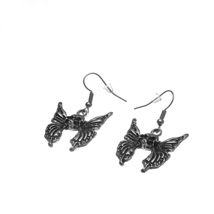 Cercei Zamac in Firma de Craniu cu Aripi [2]