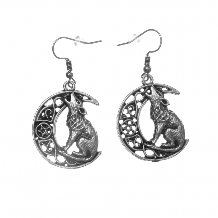 Cercei Zamac in Forma unei Luni cu un Lup [1]