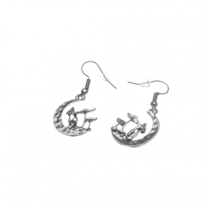 Cercei Zamac in Forma de Luna cu Ciuperci [2]