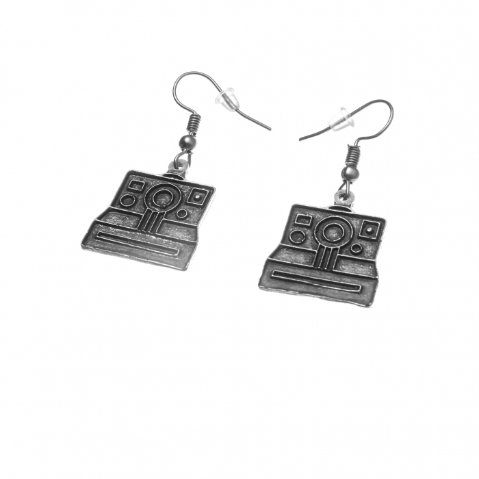 Cercei Zamac in Forma de Aparat Foto Retro [2]