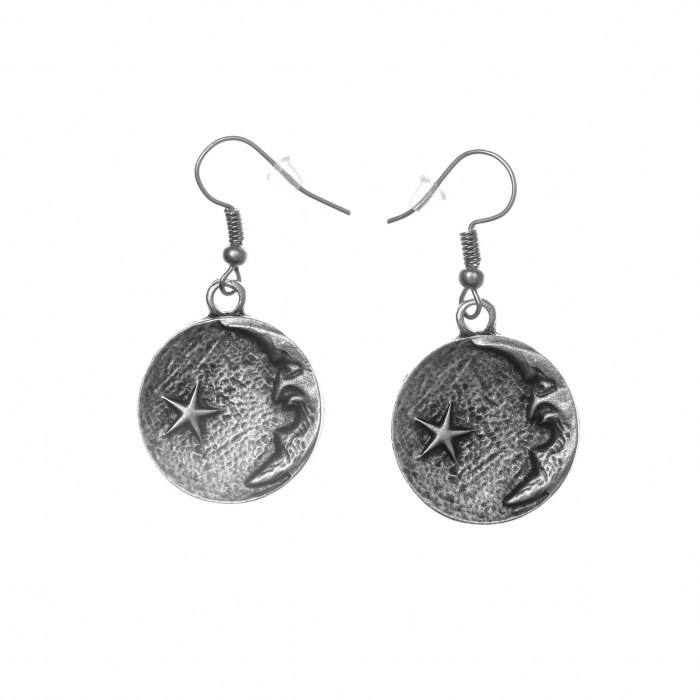 Cercei Zamac model cu o Luna si Stele [1]