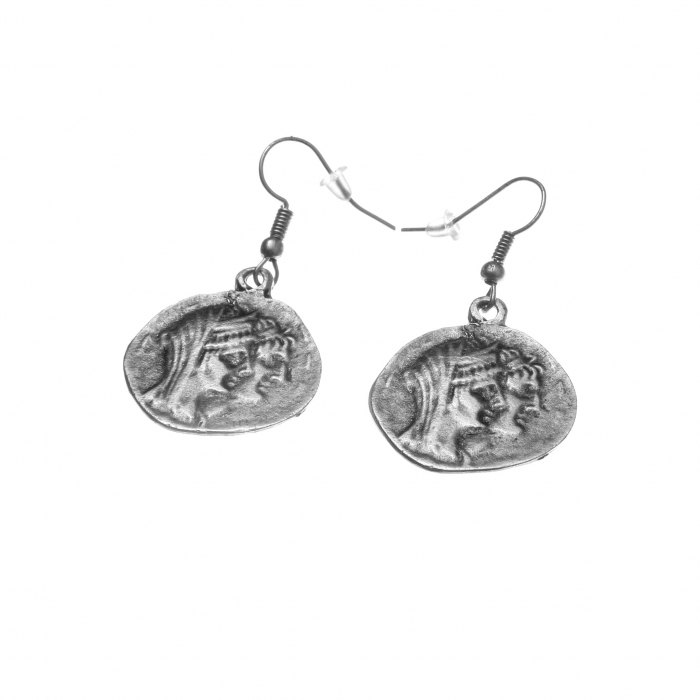 Cercei Zamac model cu Moneda Greciasca [2]
