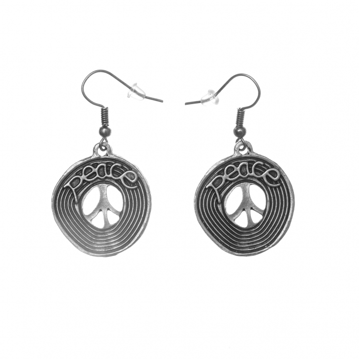 Cercei Zamac  model Reprezentand Semnul Pacii [1]