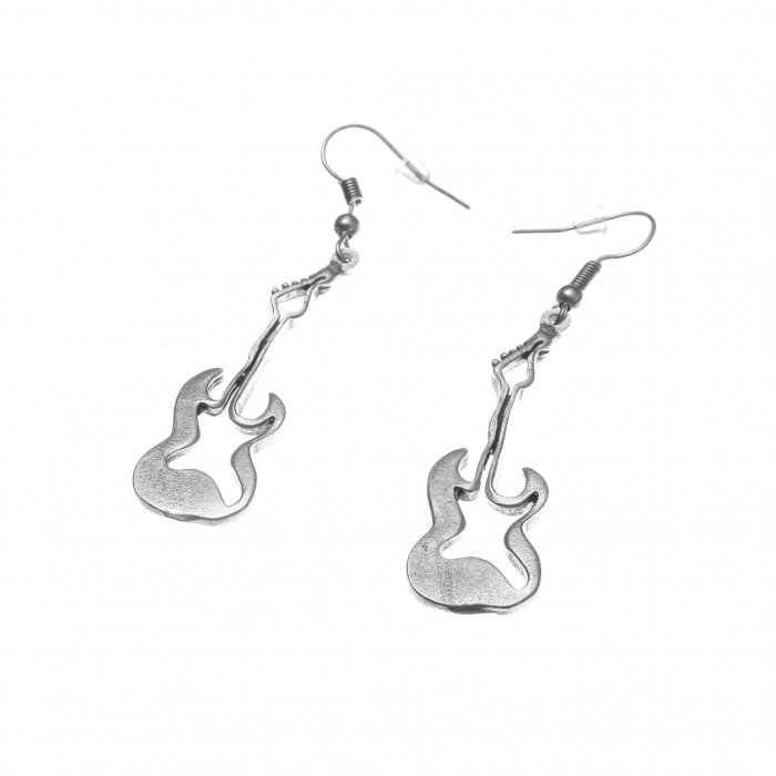 Cercei Zamac in Forma de Chitara Electrica [2]