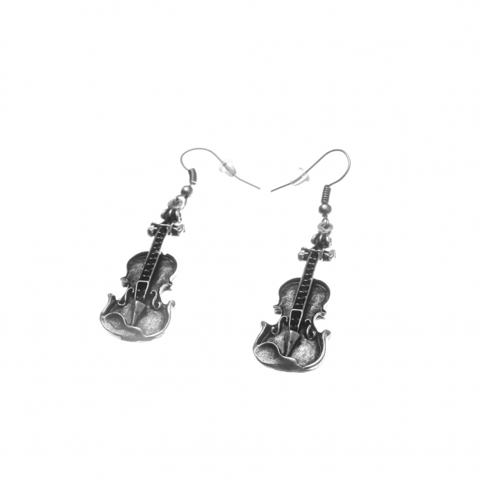 Cercei Zamac in Forma de Vioara Vintage [2]