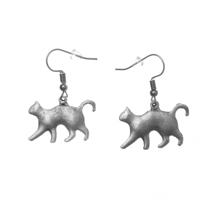 Cercei Zamac in Forma unei Pisici ce se  Plimba [1]