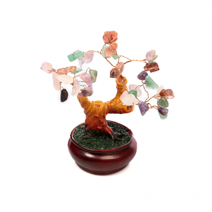 Copac Bonsai Feng Shui mediu cu mix de pietre semipretioase [2]