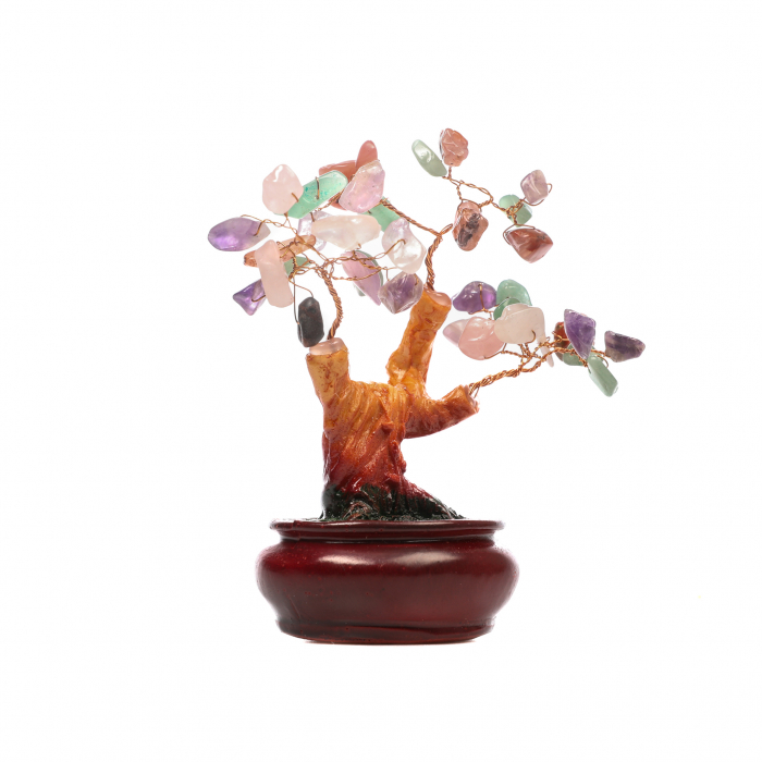 Copac Bonsai Feng Shui mediu cu mix de pietre semipretioase [5]