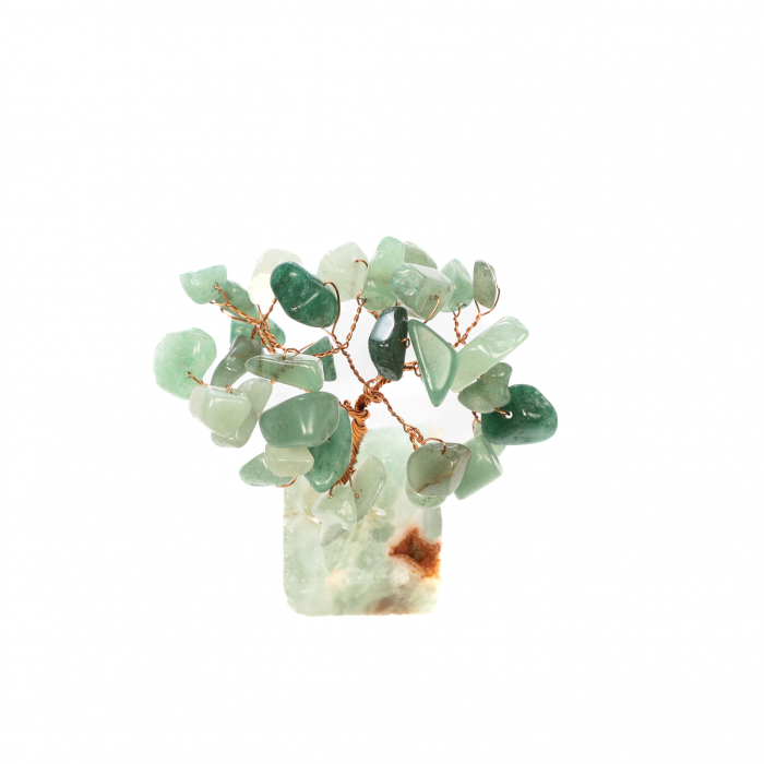 Copac Feng Shui cu baza de Fluorit si pietre semipretioase - Aventurin Verde [3]