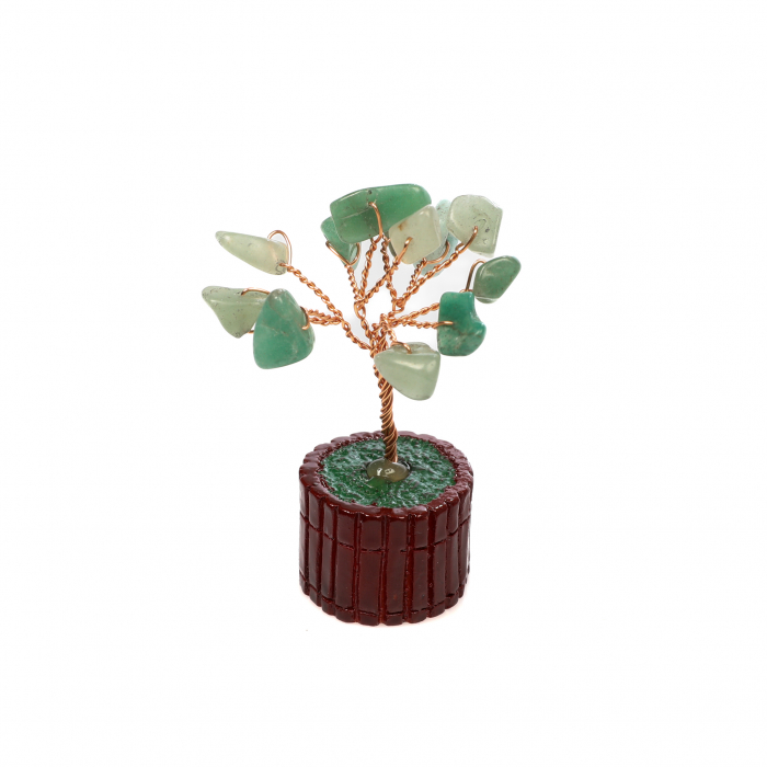 Copac Feng Shui foarte mic cu pietre semipretioase - Aventurin Verde [3]