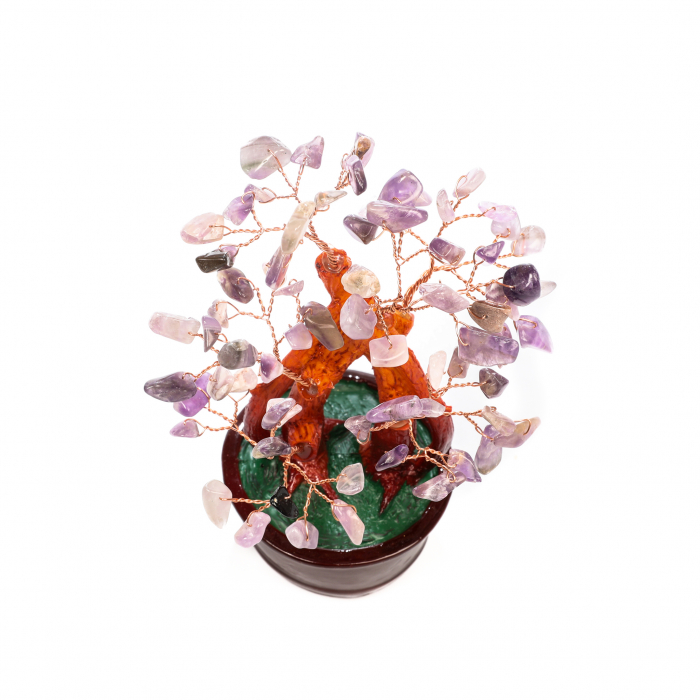 Copac Bonsai Feng Shui mare cu pietre semipretioase - Ametist [3]