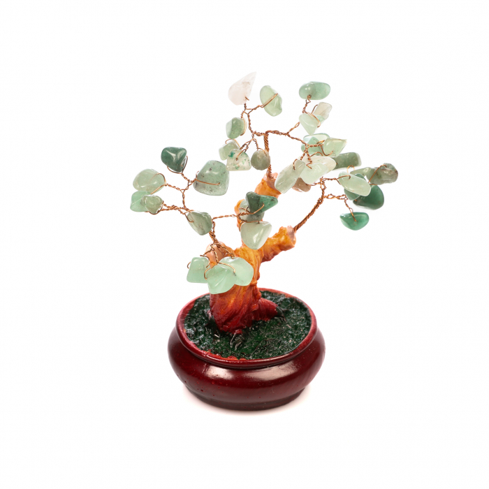 Copac Bonsai Feng Shui mediu cu pietre semipretioase - Aventurin Verde [6]