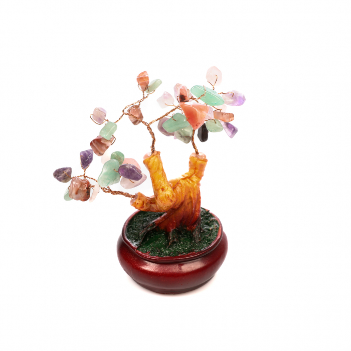 Copac Bonsai Feng Shui mediu cu mix de pietre semipretioase [4]