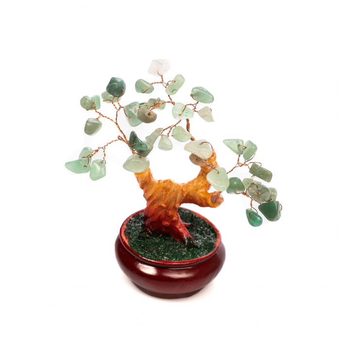 Copac Bonsai Feng Shui mediu cu pietre semipretioase - Aventurin Verde [3]