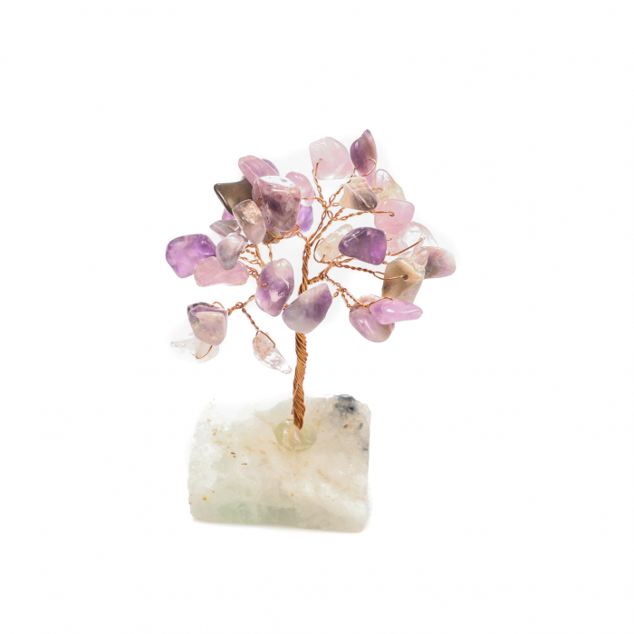 Copac Feng Shui cu baza de Fluorit si pietre semipretioase - Ametist [4]