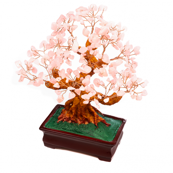 Copac Feng Shui foarte mare cu pietre semipretioase - Cuart roz [6]