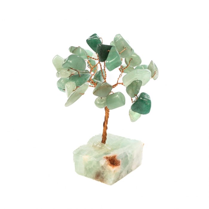 Copac Feng Shui cu baza de Fluorit si pietre semipretioase - Aventurin Verde [4]