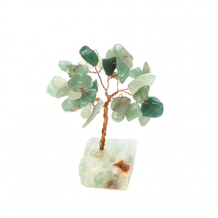 Copac Feng Shui cu baza de Fluorit si pietre semipretioase - Aventurin Verde [2]