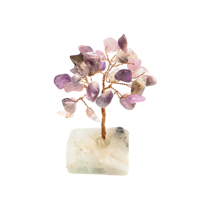 Copac Feng Shui cu baza de Fluorit si pietre semipretioase - Ametist [3]