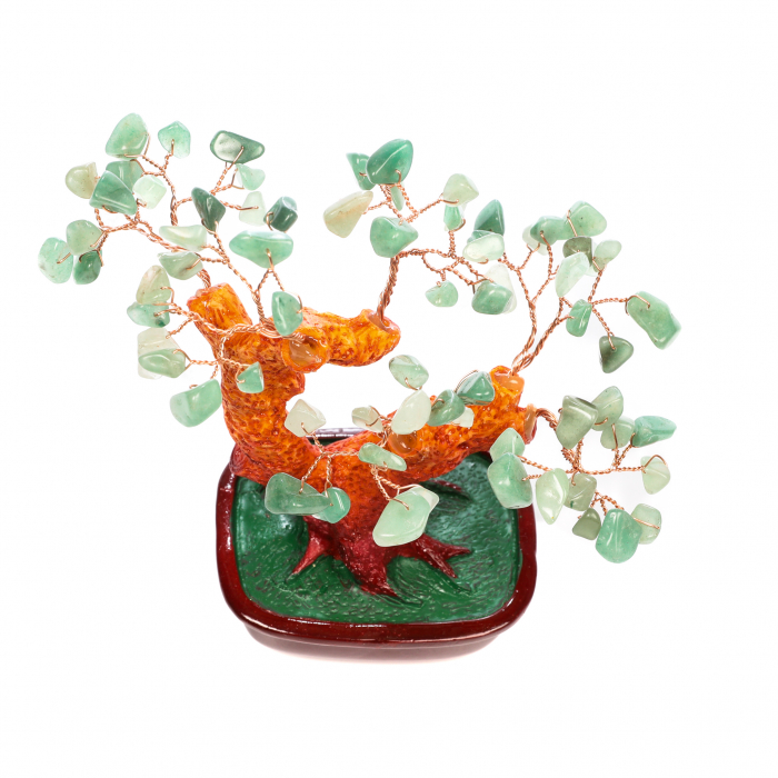 Copac Feng Shui mare cu pietre semipretioase - Aventurin Verde [4]