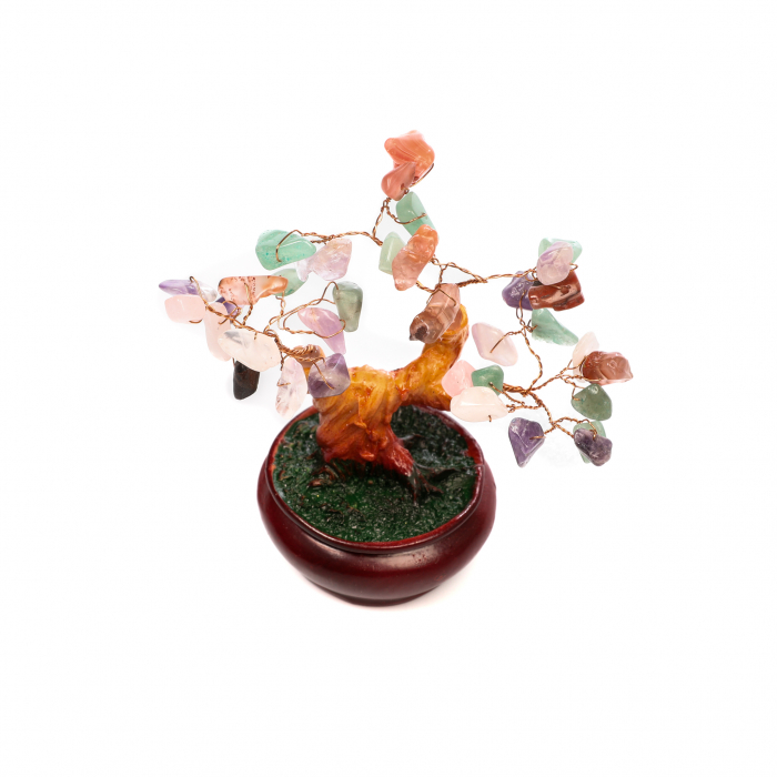 Copac Bonsai Feng Shui mediu cu mix de pietre semipretioase [3]