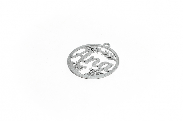 Decoratiune argintie din lemn cu nume - Ana [2]