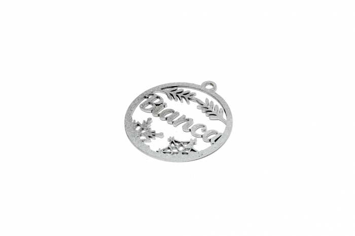 Decoratiune argintie din lemn cu nume - Bianca [2]