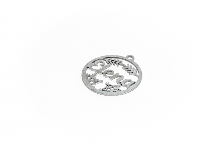 Decoratiune argintie din lemn cu nume - Elena [2]