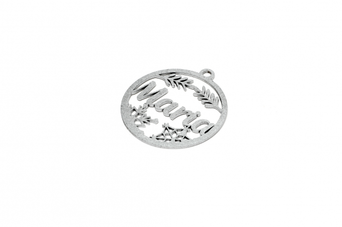 Decoratiune argintie din lemn cu nume - Maria [2]