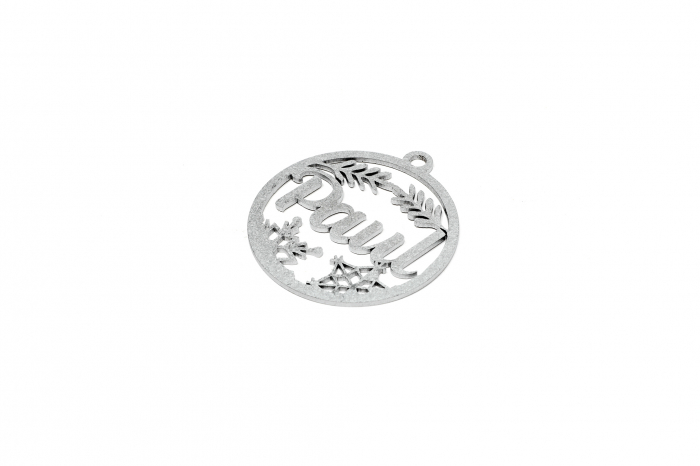 Decoratiune argintie din lemn cu nume - Paul [2]