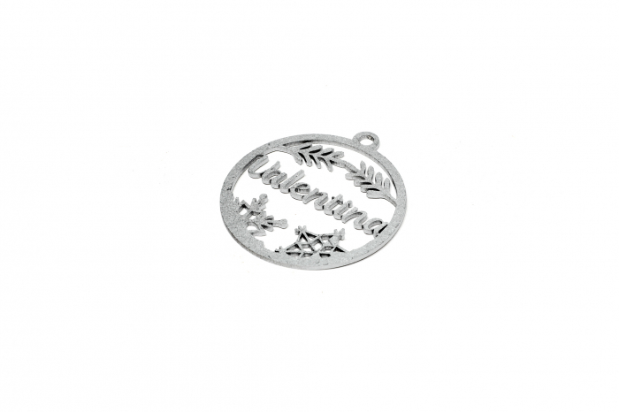 Decoratiune argintie din lemn cu nume - Valentina [2]