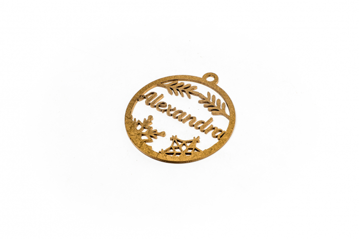 Decoratiune aurie din lemn cu nume - Alexandra [2]