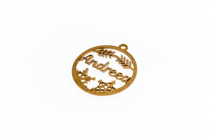 Decoratiune aurie din lemn cu nume - Andreea [2]