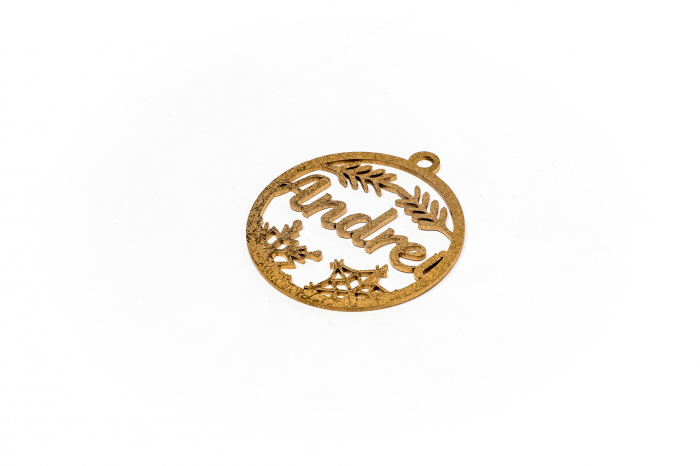 Decoratiune aurie din lemn cu nume - Andrei [2]