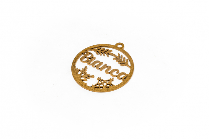 Decoratiune aurie din lemn cu nume - Bianca [2]