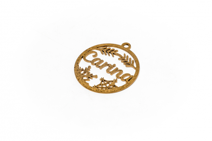 Decoratiune aurie din lemn cu nume - Carina [2]