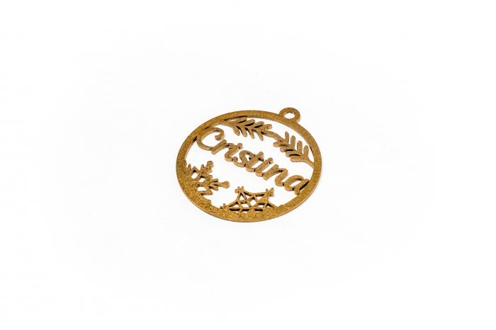 Decoratiune aurie din lemn cu nume - Cristina [2]