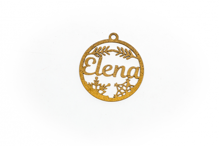 Decoratiune aurie din lemn cu nume - Elena