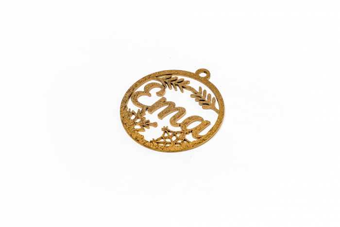Decoratiune aurie din lemn cu nume - Ema [2]