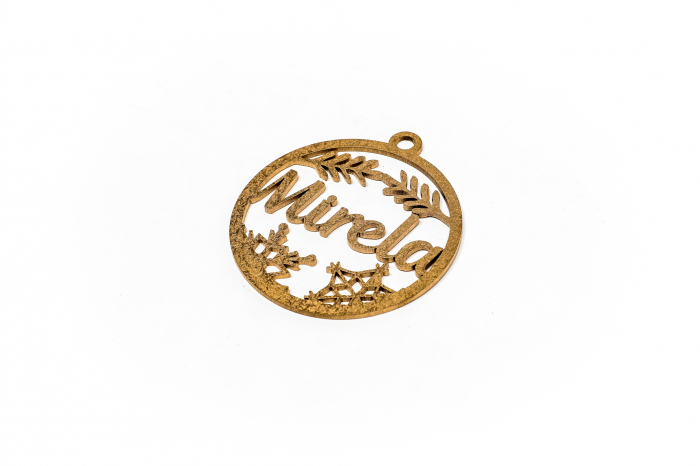 Decoratiune aurie din lemn cu nume - Mirela [2]