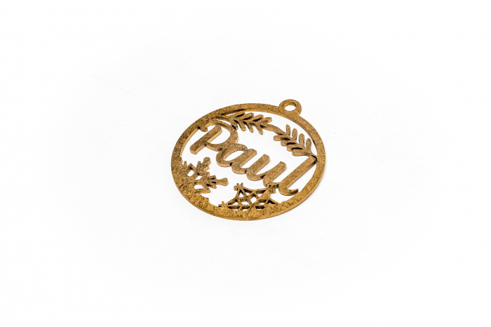 Decoratiune aurie din lemn cu nume - Paul [2]