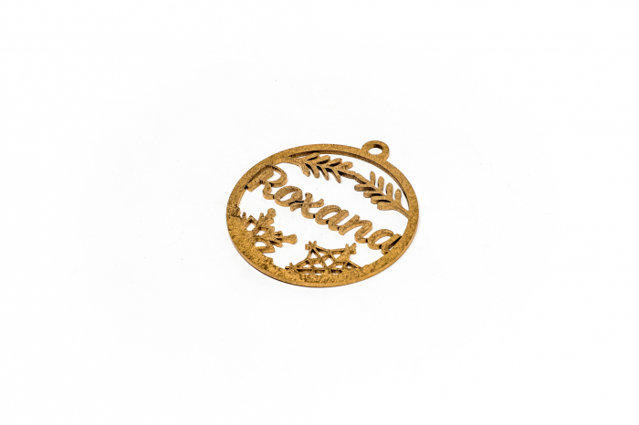 Decoratiune aurie din lemn cu nume - Roxana [2]