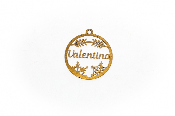 Decoratiune aurie din lemn cu nume - Valentina