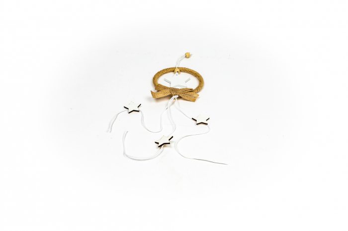 Decoratiune din lemn cerc cu stea [3]