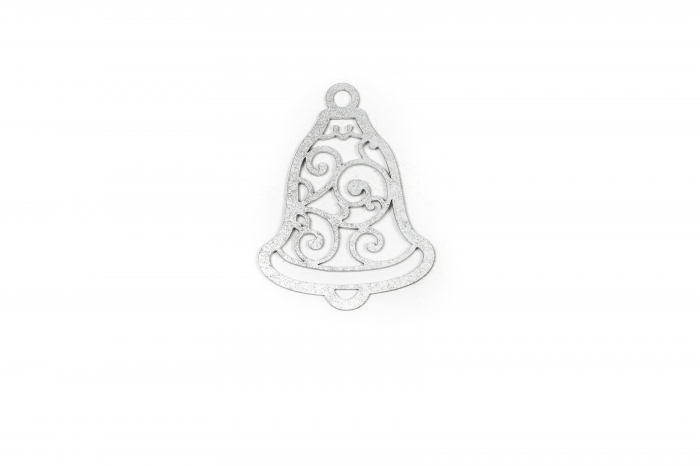 Decoratiune din lemn - clopotel argintiu [2]