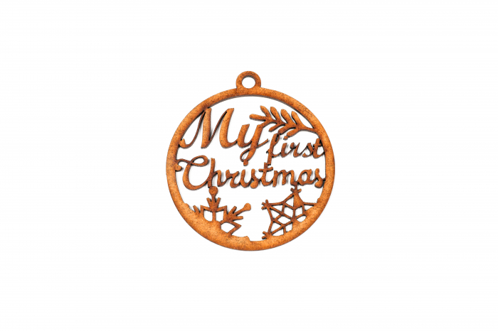 Decoratiune din lemn cu mesaj - Primul meu Craciun! [2]
