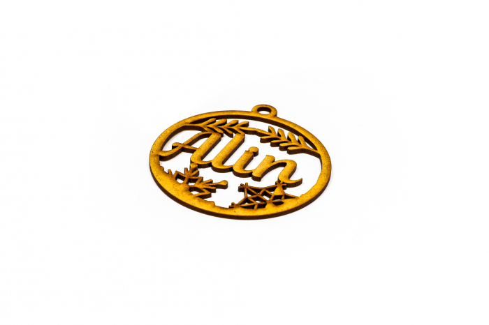 Decoratiune din lemn cu nume - Alin [2]